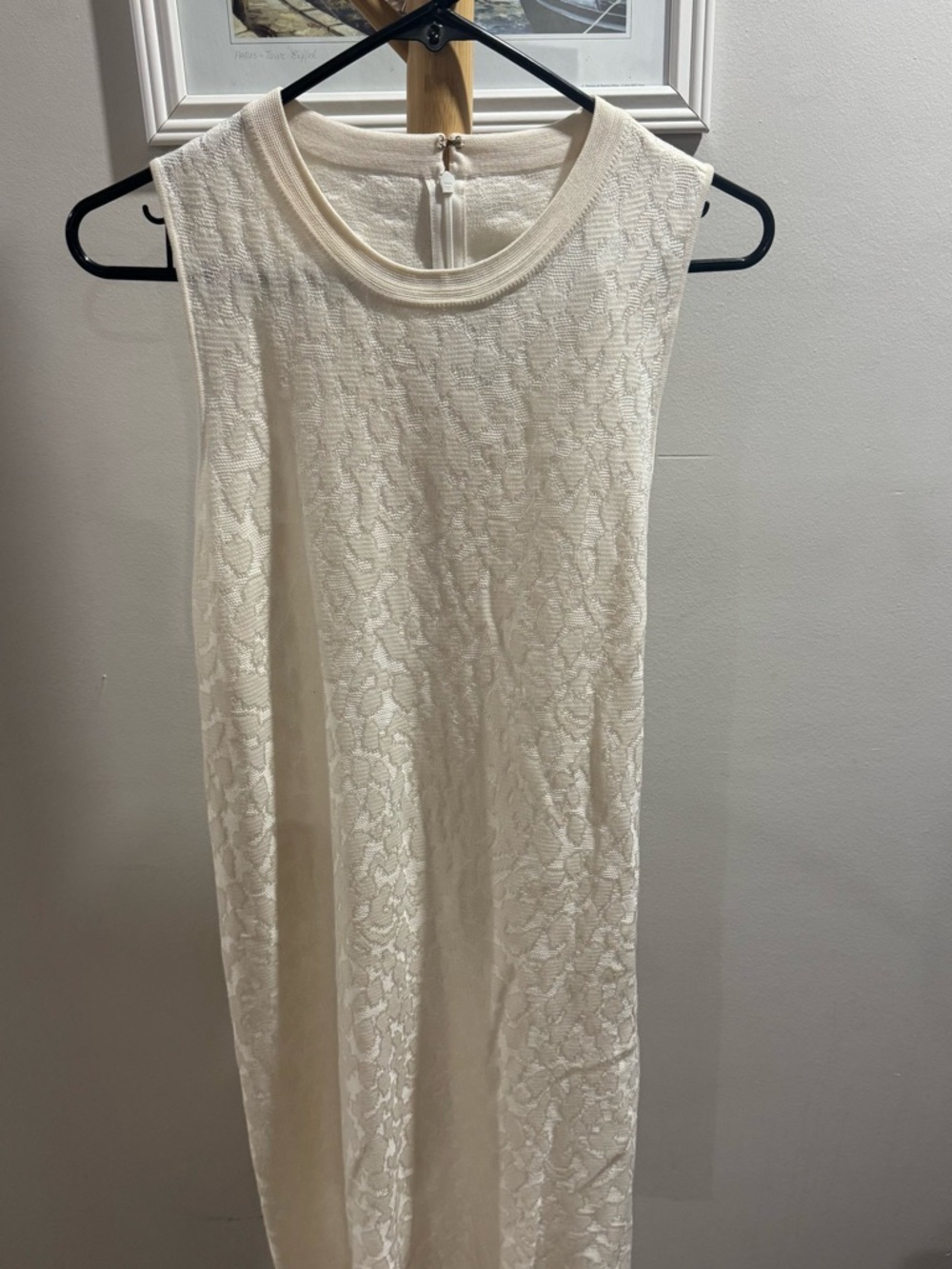 Elegant Cream Lace Midi Dress - Sleeveless